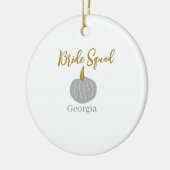 グレイ ゴールデン パンプキン 秋の花嫁チーム 現代 セラミックオーナメント (左)