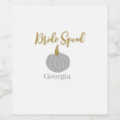 グレイ ゴールデン パンプキン 秋の花嫁チーム 現代 ワインラベル (シングルラベル)