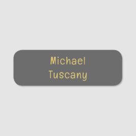 グレイ ゴールド プロフェッショナル トレンディ ミニマル オリジナルテキスト 名札