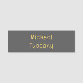 グレイ ゴールド プロフェッショナル トレンディ ミニマル オリジナルテキスト 名札