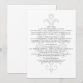 グレイ サブル ダマスク 情報カード 招待状 (正面/裏面)