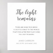 グレイ・ザ・ライト・リメインズ・クォート・メモリアルサービス ポスター (正面)