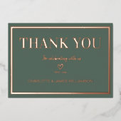 グレイ シンプル ミニマル ウェディング サンクスカード 箔招待状 (正面)
