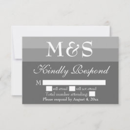 グレイ シンプル モダン スクリプト 結婚式 RSVP カード