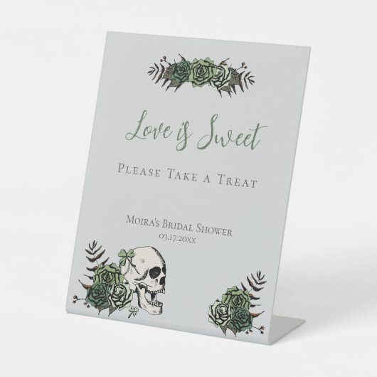グレイ スカル ローズ アイリッシュ ウェディング シャワーフェイバーズ サイン (正面)