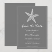 グレイ・スター・フィッシュ・セーブ・ザ・デート招待状 招待状 (正面/裏面)