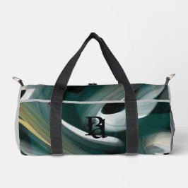 グレイ スモール ダッフル バッグ トレンド アブストラクト グリーン ゴールド