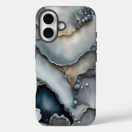 グレイ スレートと小石 iPhone 16ケース