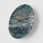 グレイ・タの海19アク絵画リルの夢 ラウンド壁時計 (傾斜)