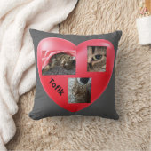 グレイ・タビー・キャット – インザ・ハート クッション (ブランケット)