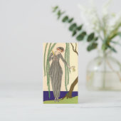 グレイ・タフェタ・ガウンを着た女性 名刺 (スタンド正面)