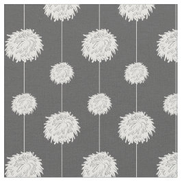 グレイ・チアリーダーPOM POMパターン ファブリック