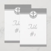 グレイ・ナウチカル・アンカーの受付テーブルカード 招待状 (正面/裏面)