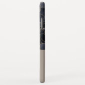 グレイ&ネイビーブルーフローラ |パーソナライズされた | Case-Mate iPhoneケース (裏面/右)