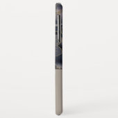 グレイ&ネイビーブルーフローラ |パーソナライズされた | Case-Mate iPhoneケース (裏面/左)