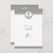 グレイ・ネイビー・アンカーの披露宴テーブルカード 招待状 (正面/裏面)