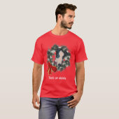グレイ・ハウンドのクリスマスリース 名入れ Tシャツ (正面フル)