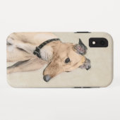 グレイ・ハウンドの絵 - かわいいオリジナルドッグアート Case-Mate iPhoneケース (裏面(横))
