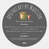 グレイ |ハーブ製品原料ラベル ラウンドシール (正面)