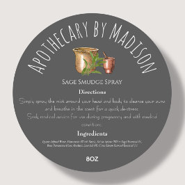 グレイ |ハーブ製品原料ラベル ラウンドシール