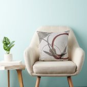 グレイ&バーガンディ芸術的ハミングバードデザイン クッション (椅子)