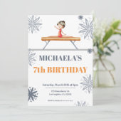 グレイ・フラワーの少女ビームユニークキュート誕生日 招待状 (スタンド正面)