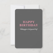 グレイ フラワー 18歳の誕生日カード (裏面)