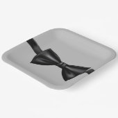 グレイ&ブラックボウタイ紙プレート ペーパープレート (傾斜あり)