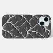 グレイ ブランチ テクスチャー iPhone カバー ミニマル スタイル (裏面 (横))