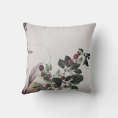 グレイ&ブルゴーニュボタニカルプリント |さくらんぼ クッション (裏面)