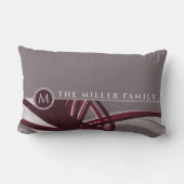 グレイ&ブルゴーニュ抽象芸術 |モノグラム |ファミリ名 アウトドアクッション (裏面)