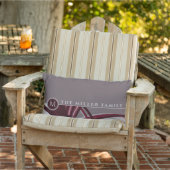 グレイ&ブルゴーニュ抽象芸術 |モノグラム |ファミリ名 アウトドアクッション (椅子)