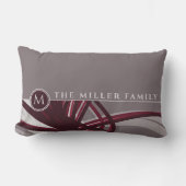 グレイ&ブルゴーニュ抽象芸術 |モノグラム |ファミリ名 アウトドアクッション (正面)