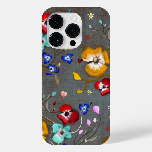 グレイ・ブルーの食用花の優雅なルピーデテキーラ Case-Mate iPhoneケース (裏面)