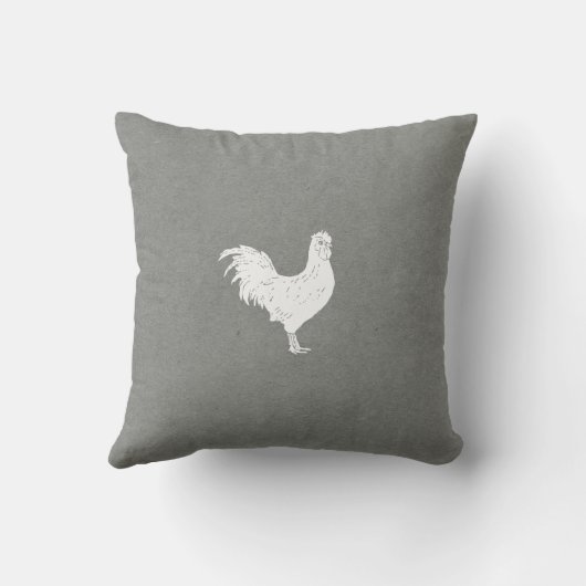 グレイ&ホワイトフパーソナライズされたァームスウィートファーム クッション (裏面)