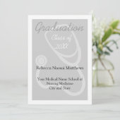 グレイ/ホワイト モダン ヘルス 卒業おめでとうのご案内 招待状 (スタンド正面)