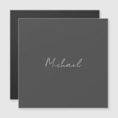 グレイ・ホワイト・手書き・ミニマル・あなたのお名前 (正面/裏面)