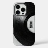 グレイ レトロ ビニール レコード オーダーネーム Case-Mate iPhoneケース (裏面)