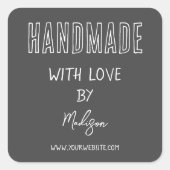 グレイ |愛で手作り スクエアシール (正面)
