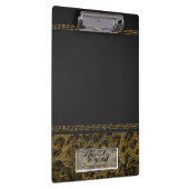 グレイ&金ゴールドチータヒョウパーソナライズされたグラム クリップボード (右)