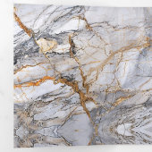 グレイ&金ゴールドマーブルスウィート16パーティの招待状 三つ折り招待状 (内部最初)