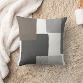 グレイTaupeホワイトジオメトリックミニマモダンリスト クッション (ブランケット)