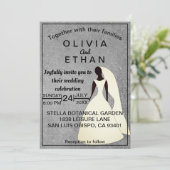 グレエレガントイ素朴コンクリートブライドシック結婚ズ 招待状 (スタンド正面)