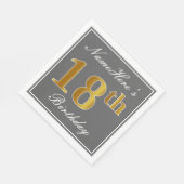 グレエレガントイ、フェイク金ゴールド18番目の誕生日、名前をカスタムする スタンダードランチョンナプキン (角)