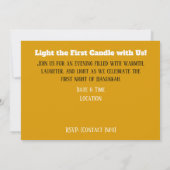 グレエレガントイ&金ゴールドハヌカーハヌカー（ユダヤ教の祭り）（ユダヤ教）メノラー 招待状 (裏面)