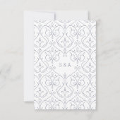 グレエレガントモダンクラシックヴィンテージ結婚式RSVP 出欠カード (裏面)