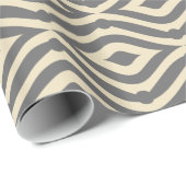 グレエレガントーとクリームの幾何モダンパターン ラッピングペーパー (ロールコーナー)
