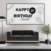 グレエレガントーとブラックのハッピー21歳の誕生日 横断幕