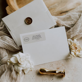 グレエレガントークラシックシックモノグラム差出人住所 ラベル