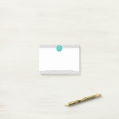 グレエレガントーシェブロンとミントモノグラム ポストイット (デスク上)